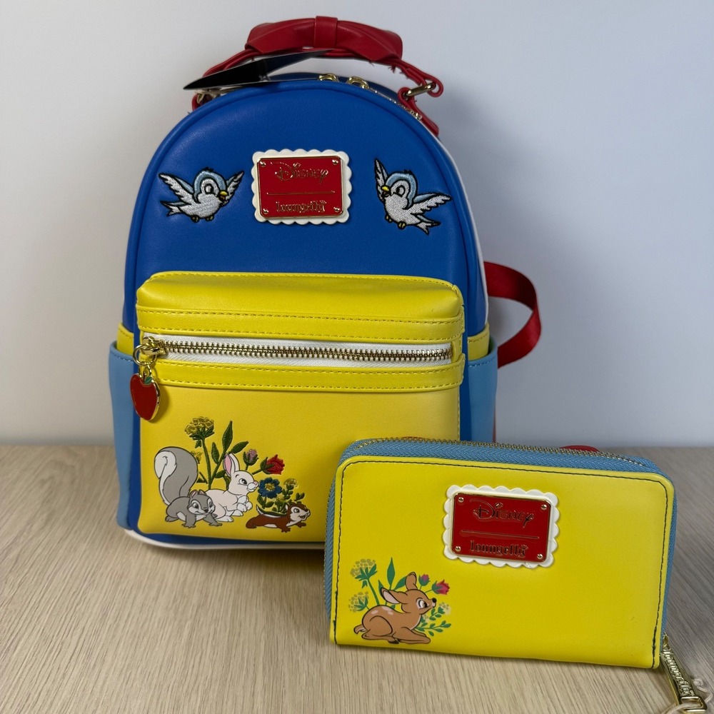 Disney Loungefly Snow White Cosplay Mini Backpack and Wallet Set NWT - Picture 10 of 12